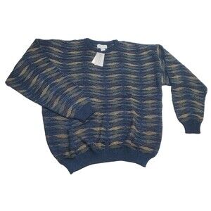 NOS Vintage Gianfranco Ruffini Sweater Men XL Italy Shiver 90 Retro Grandpa Knit